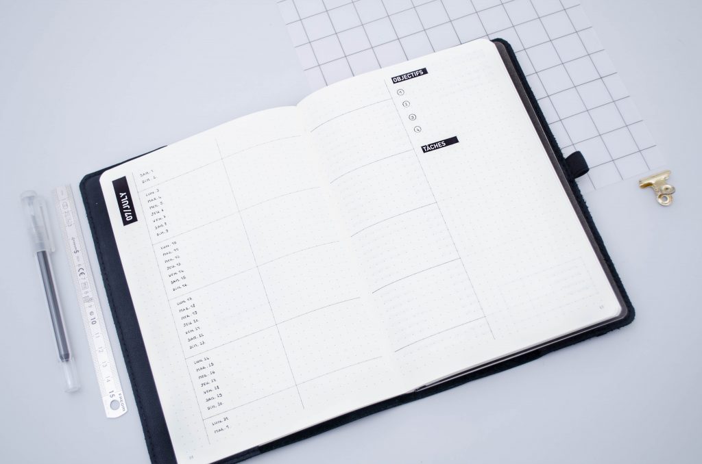 planning mensuel bullet journal monthly log